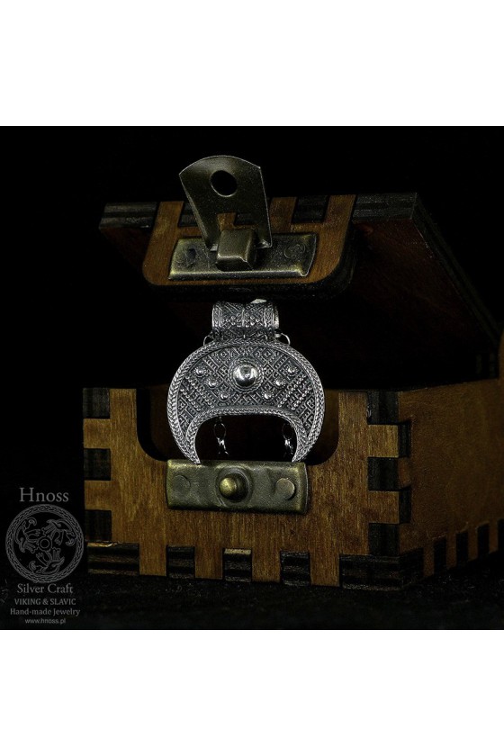 Naszyjnik Lunula ze srebra, łańcuch i ekskluzywne pudełko