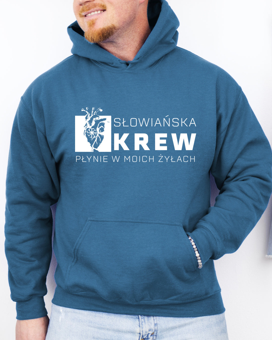 Słowiańska Krew Płynie w Moich Żyłach — Niebieski szafirowy