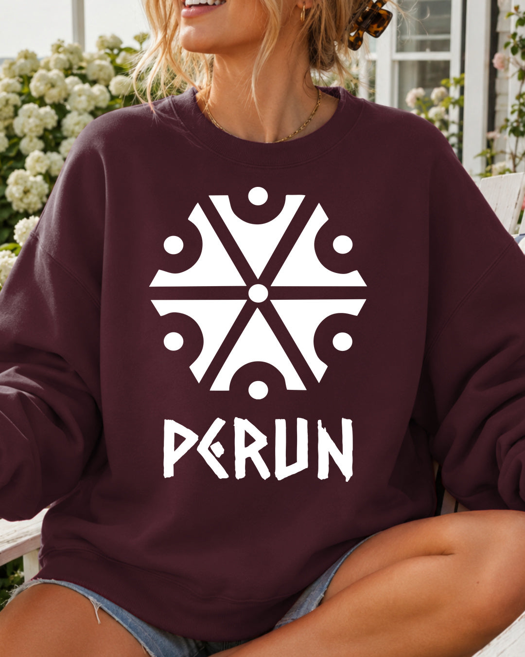 Perun Symbol — Bordowy