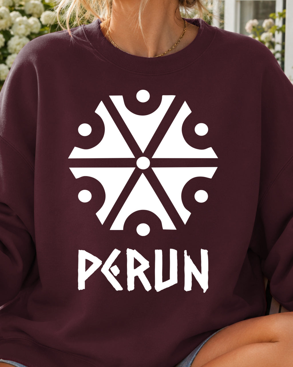 Perun Symbol — Bordowy