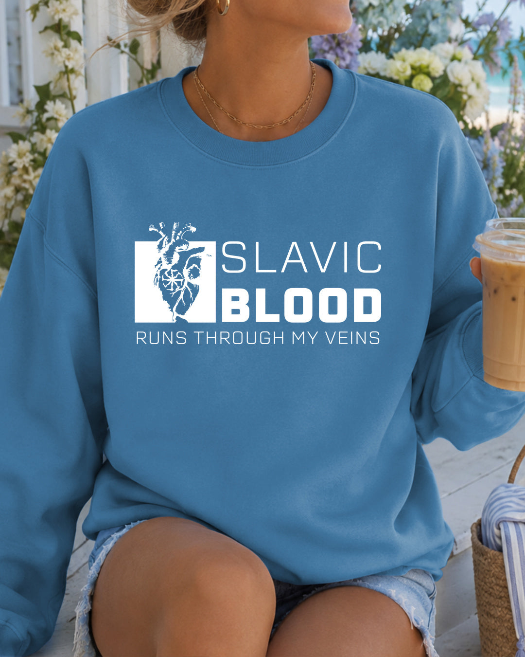 Slavic Blood Runs Through My Veins — Niebieski szafirowy
