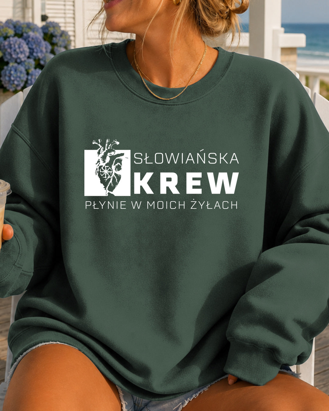 Słowiańska Krew Płynie w Moich Żyłach — Zielony butelkowy