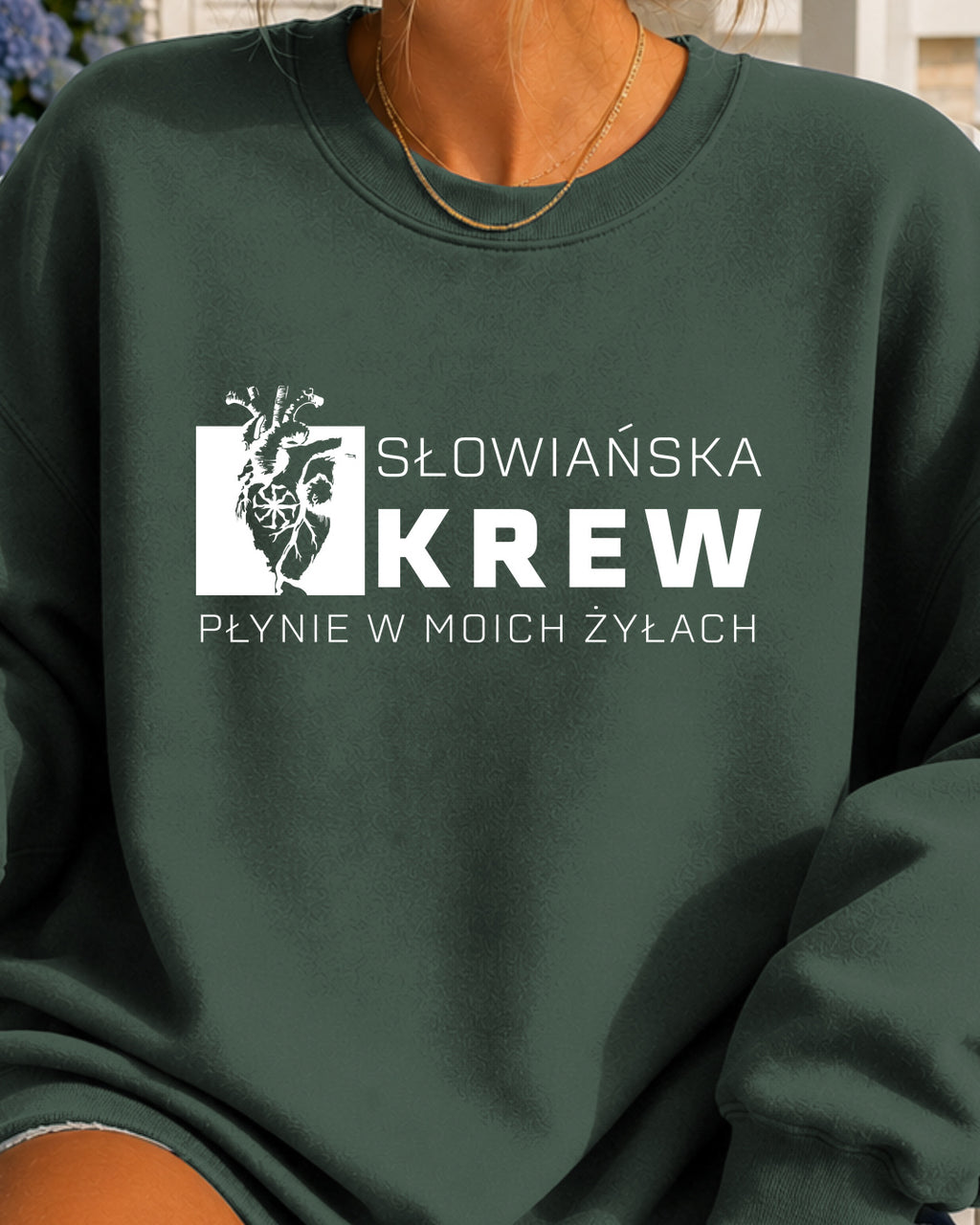 Słowiańska Krew Płynie w Moich Żyłach — Zielony butelkowy