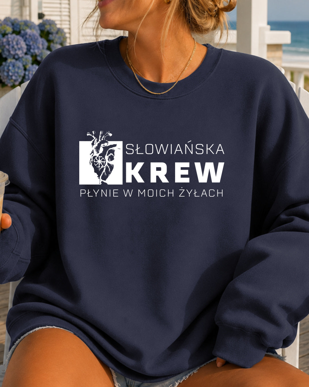 Słowiańska Krew Płynie w Moich Żyłach — Granatowy