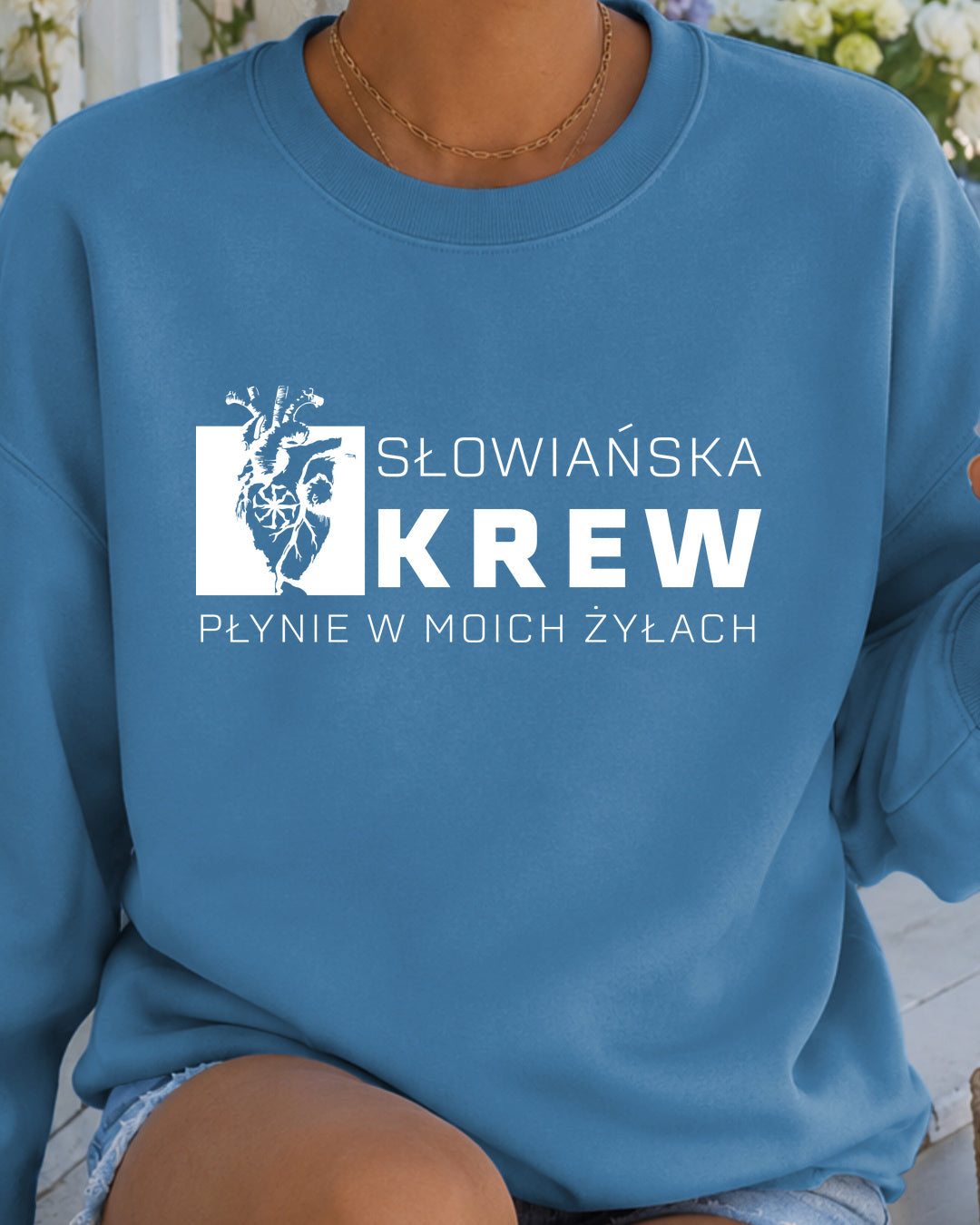 Słowiańska Krew Płynie w Moich Żyłach — Niebieski szafirowy