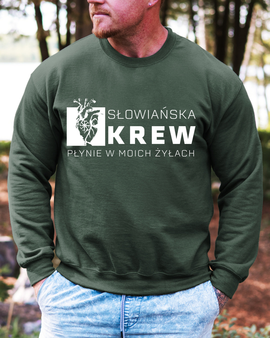 Słowiańska Krew Płynie w Moich Żyłach — Zielony butelkowy