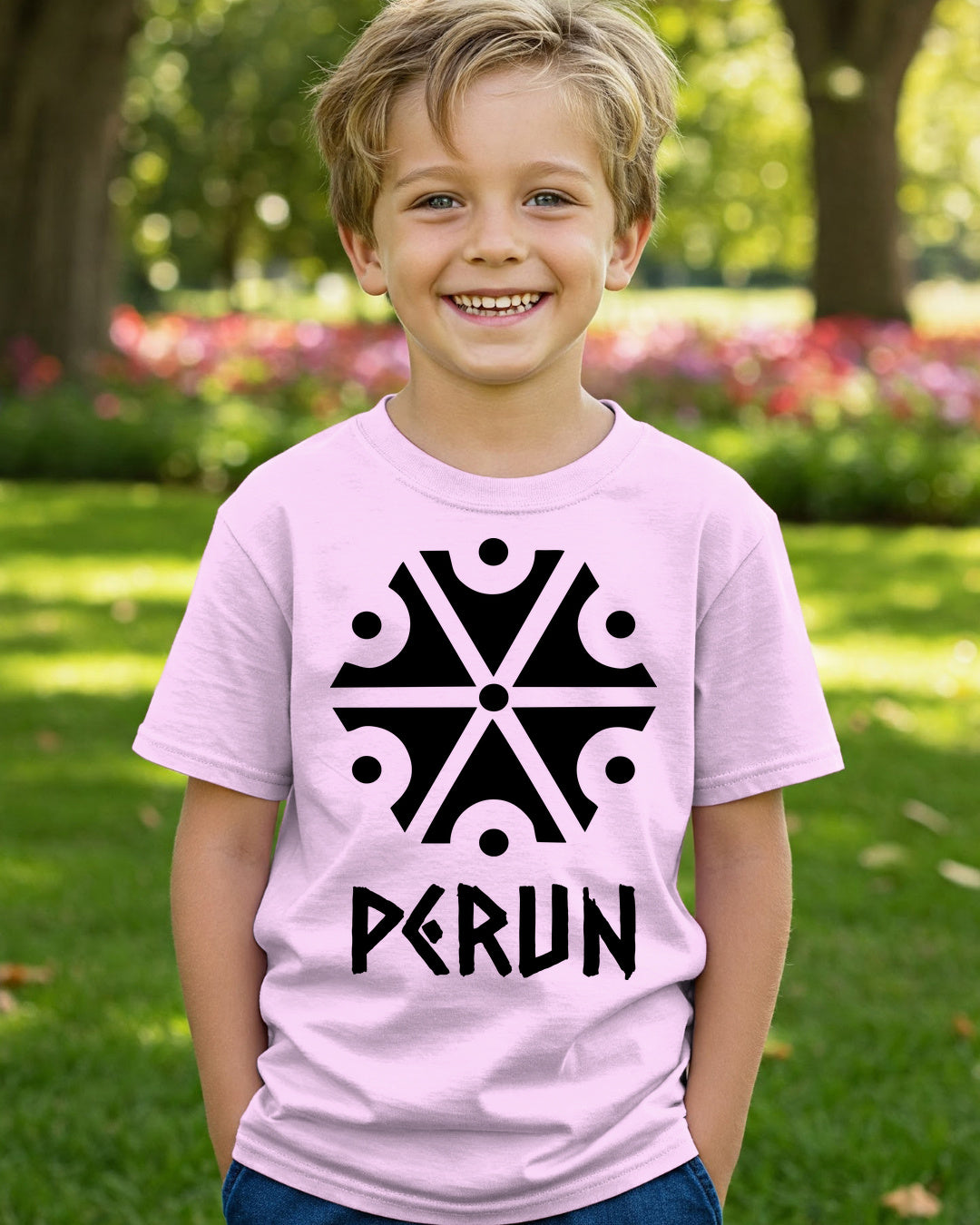 Perun Symbol — Jasnoróżowy