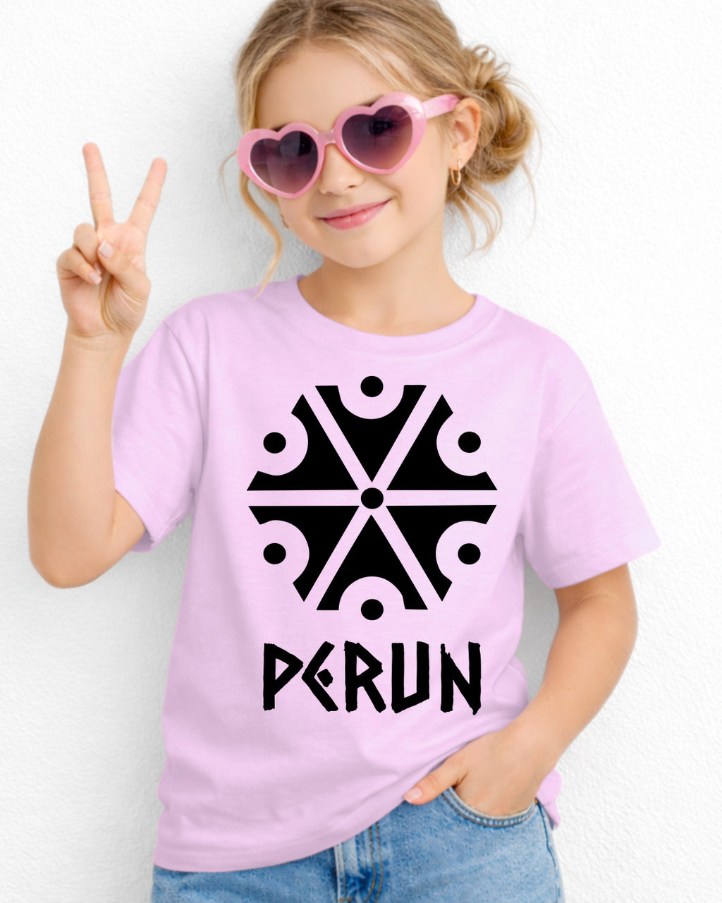 Perun Symbol — Jasnoróżowy
