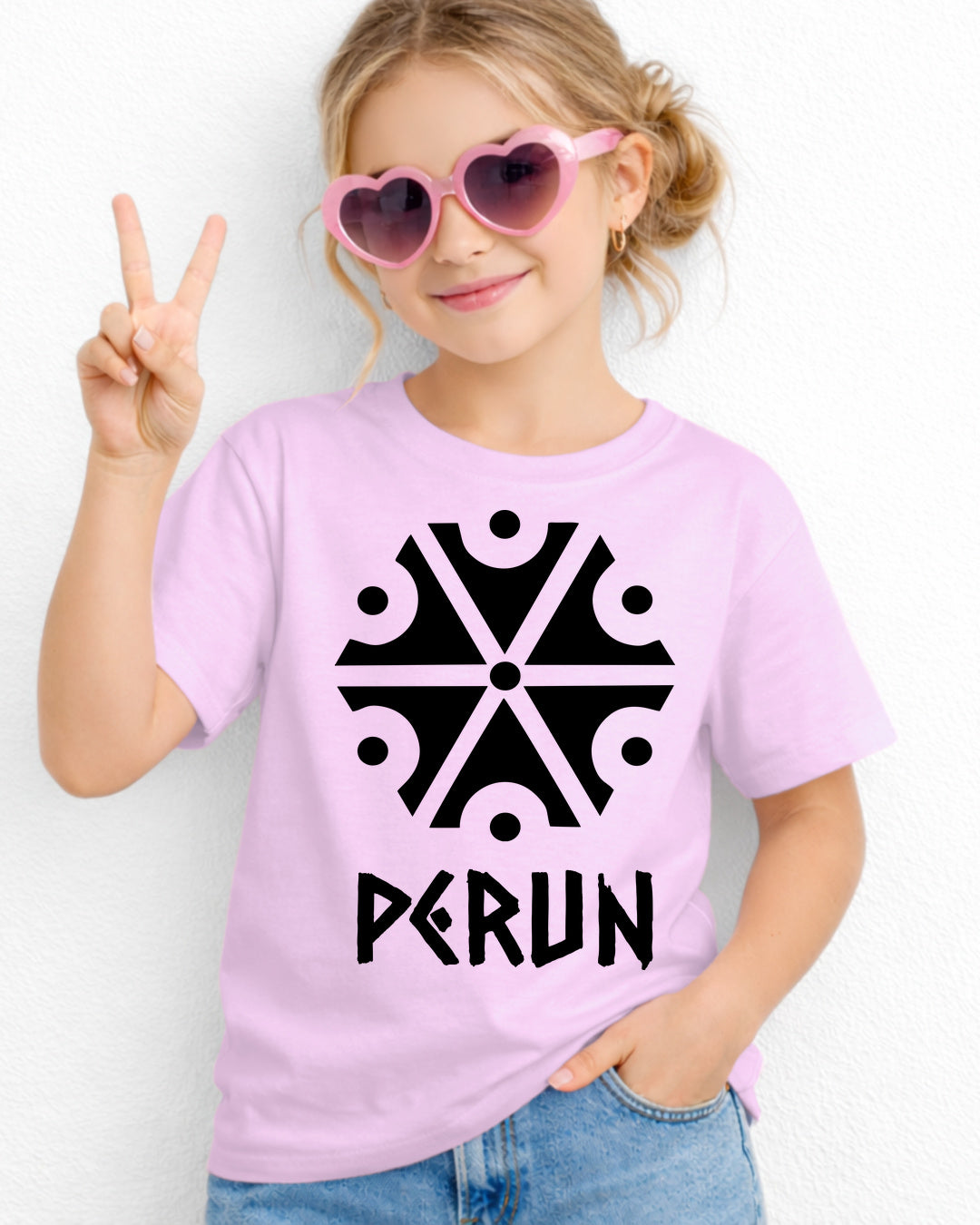 Perun Symbol — Jasnoróżowy
