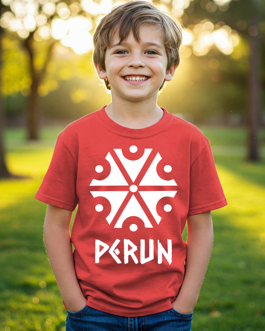 Perun Symbol — Czerwony