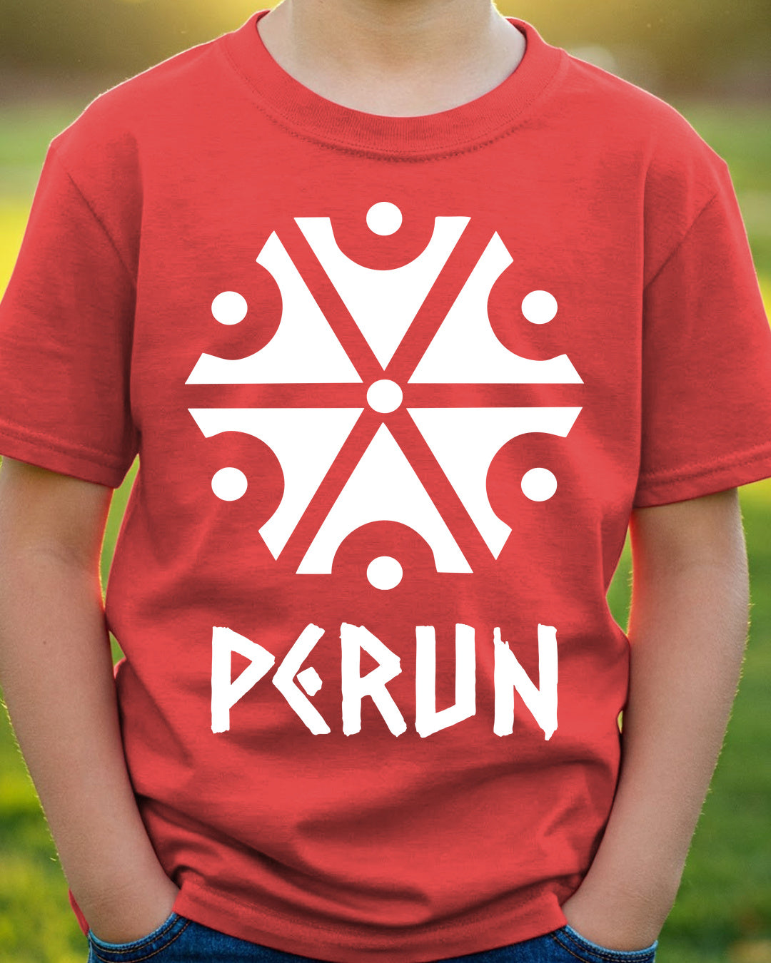 Perun Symbol — Czerwony